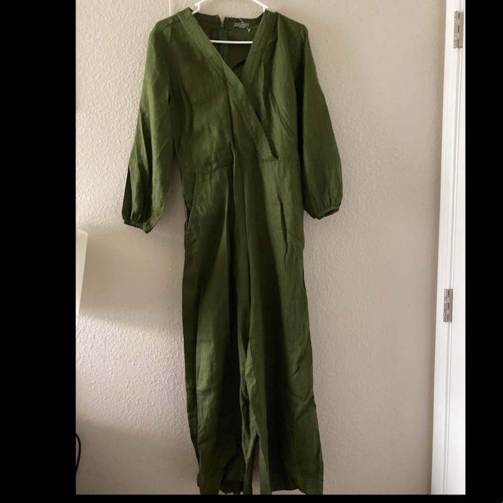 J crew 100% linen jumpsuit